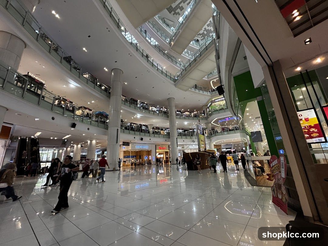 Interior of a multi-level shopping mall