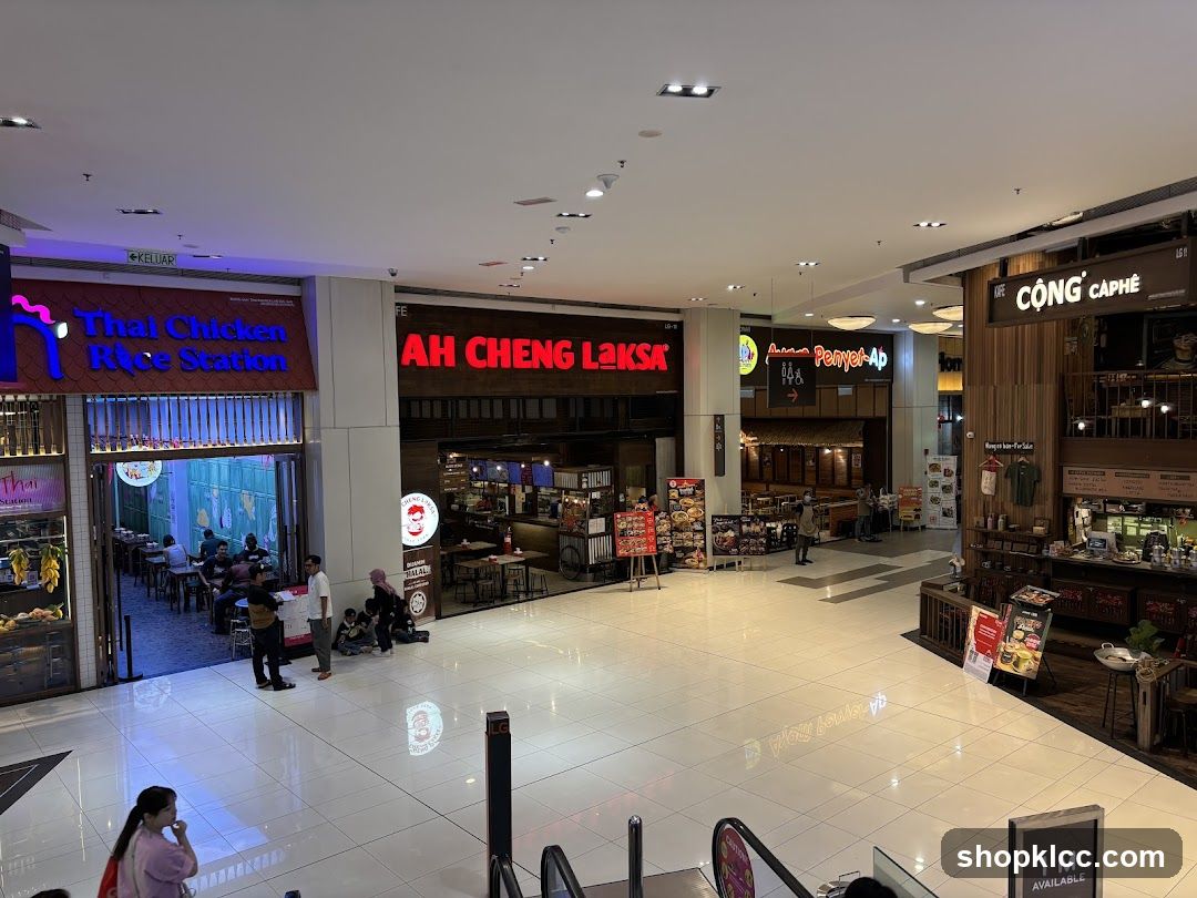 Food court with multiple restaurants