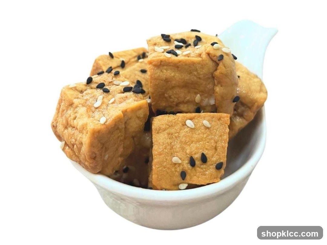Sesame Tofu Cubes in a Bowl