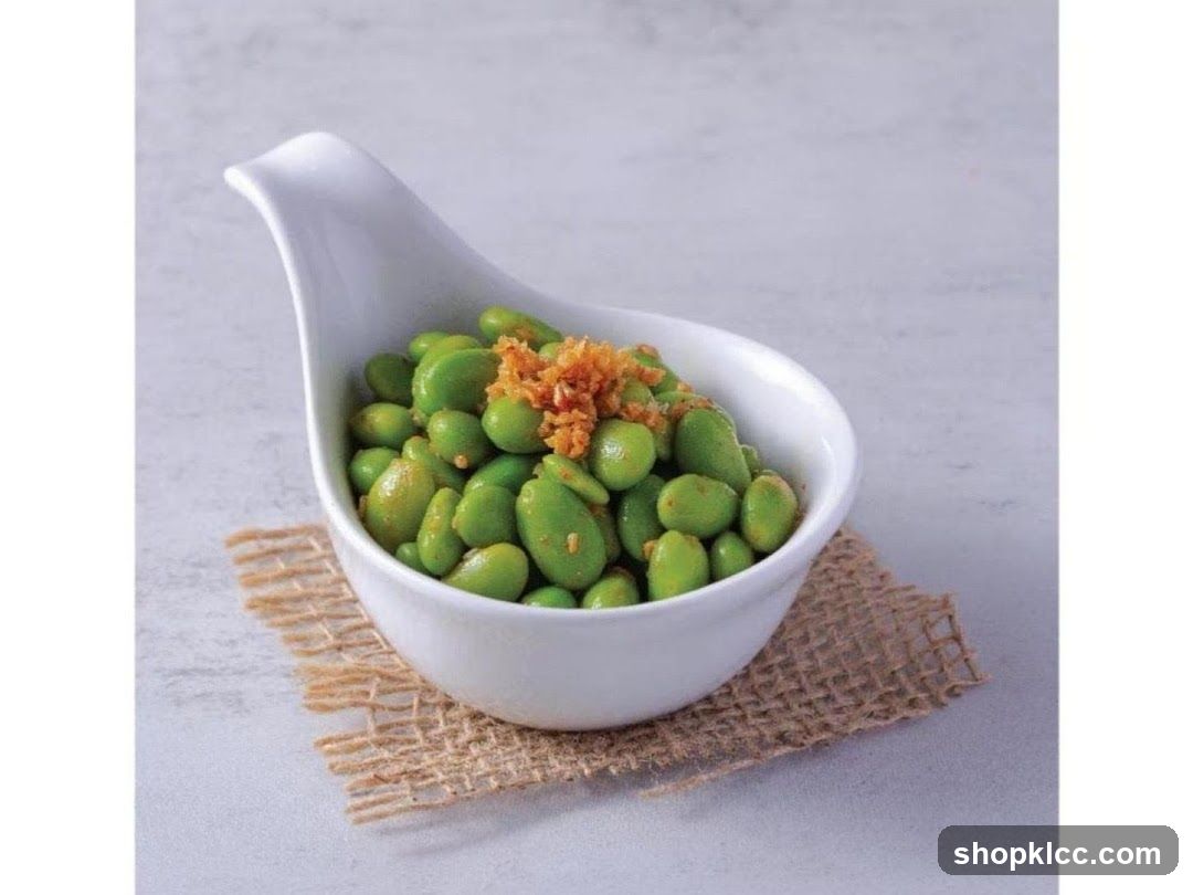 Edamame with Garlic Topping