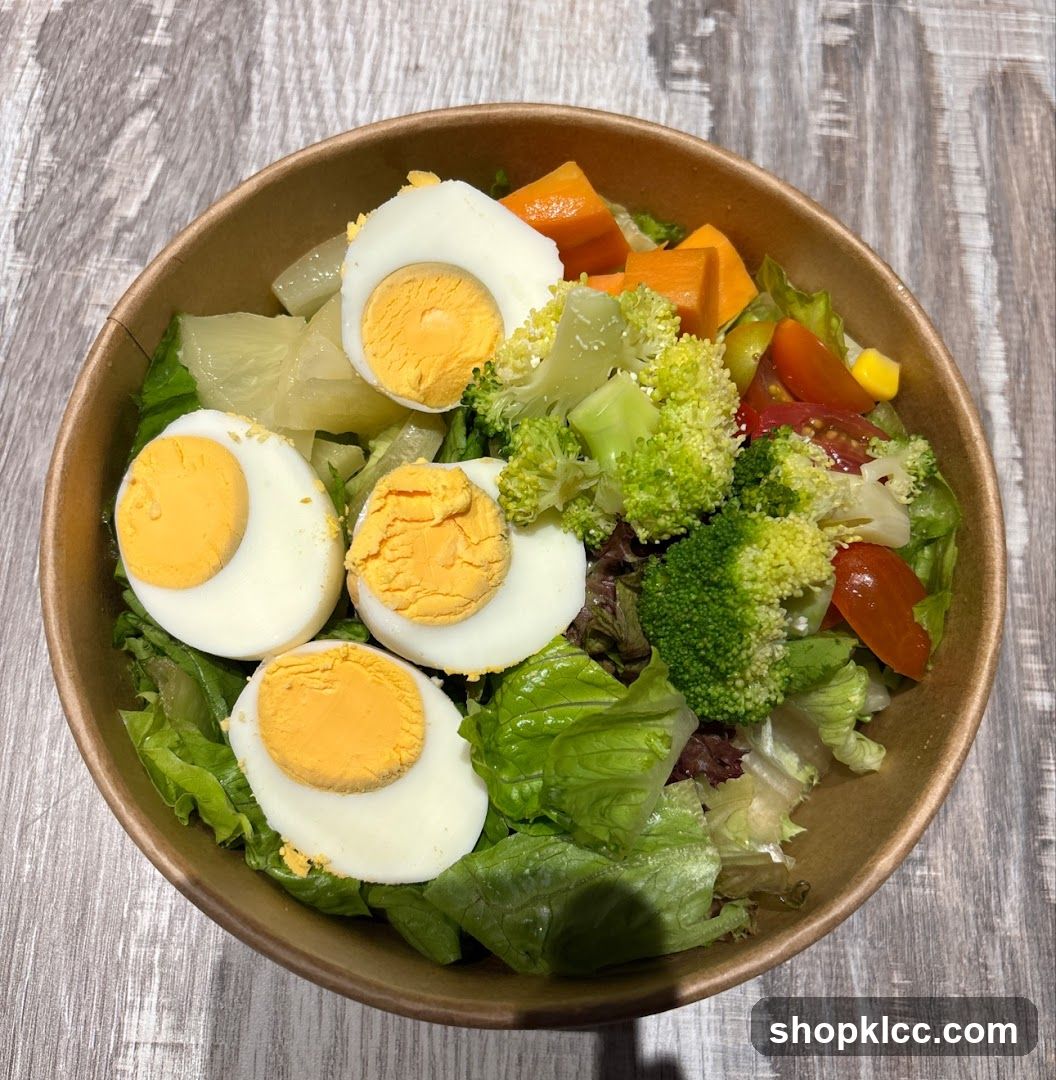 Healthy Salad Bowl with Boiled Eggs and Vegetables