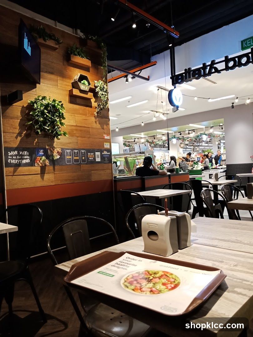 Food Court Interior with Menu Tray