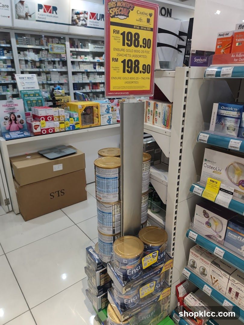 Caring Pharmacy Sale Display