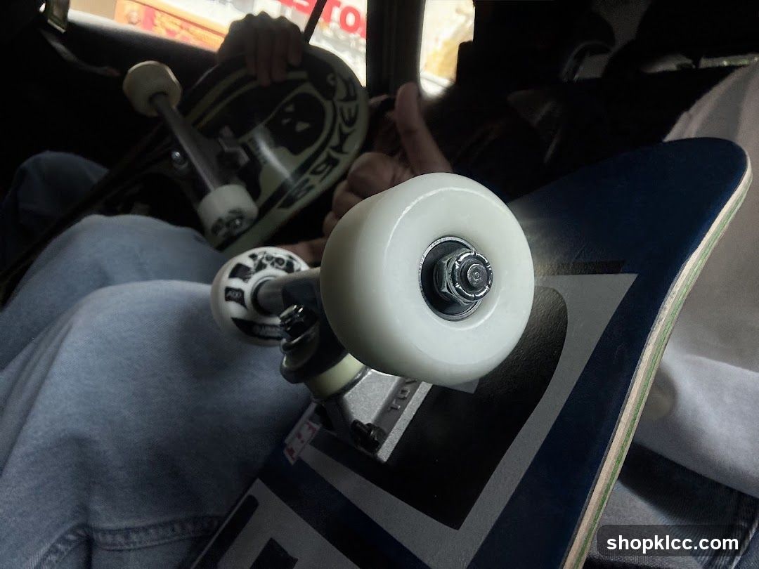 Skateboards in a Car