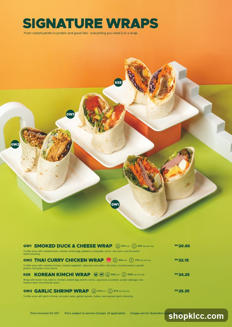 Signature Wraps Menu