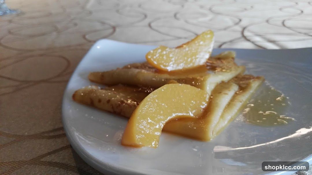 Crepes with Sliced Peaches