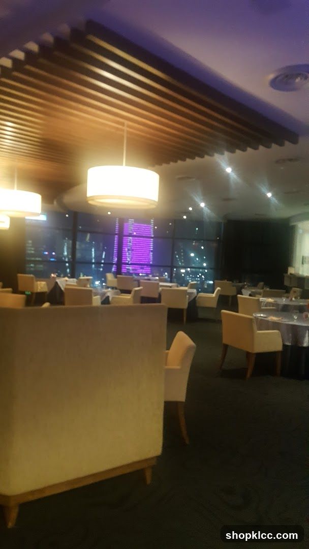 Restaurant Interior with City View