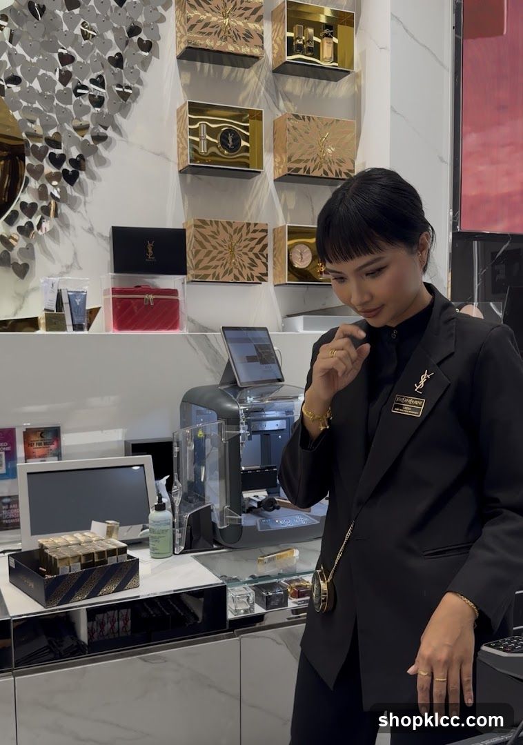 Sales associate in a YSL store