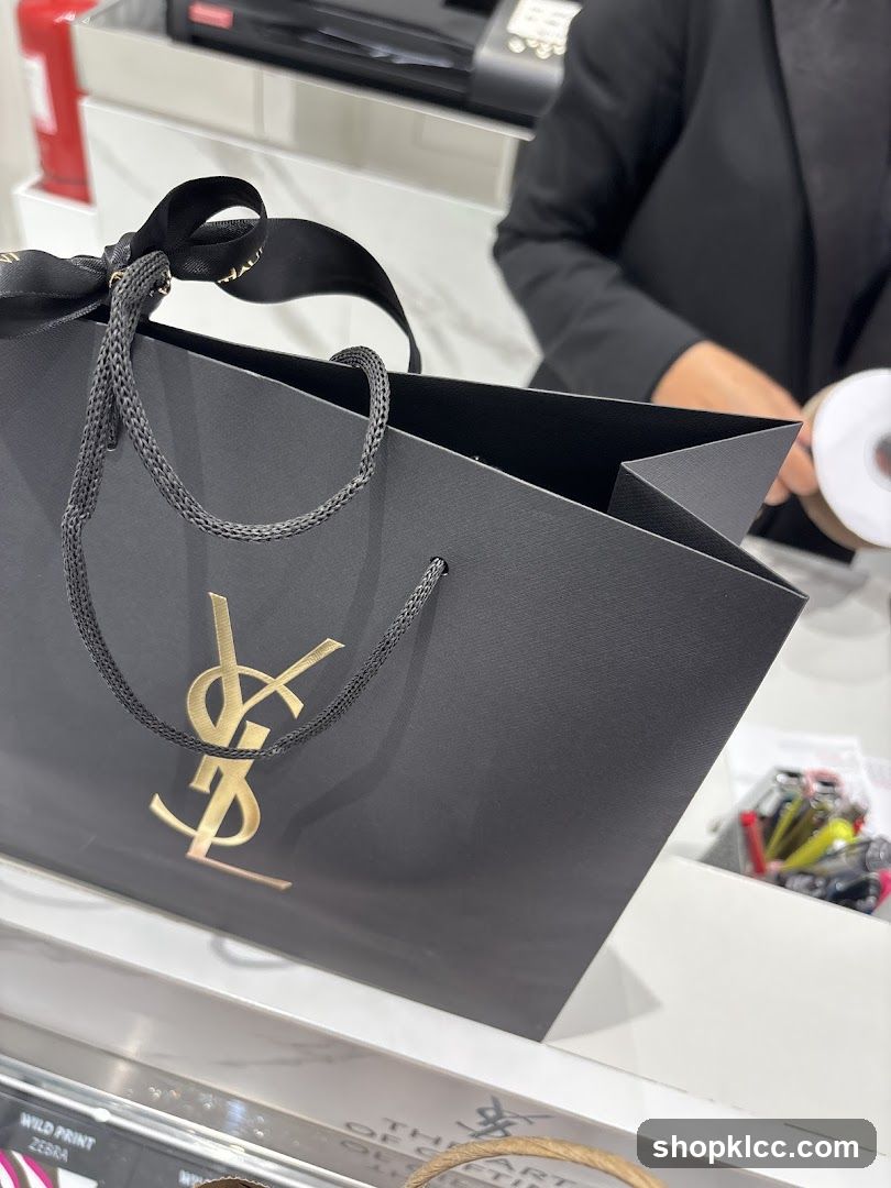 Black Shopping Bag with Gold Logo