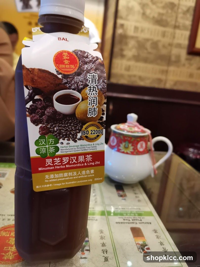 Herbal Tea Bottle on Table