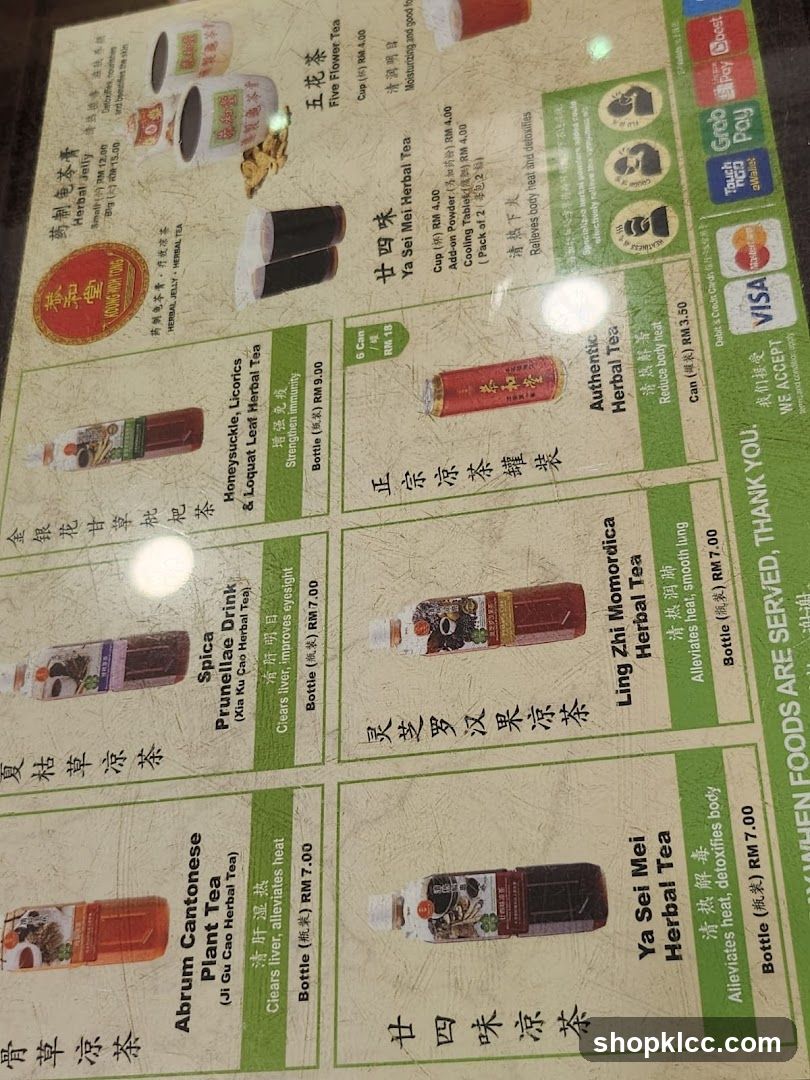 Herbal Tea Menu