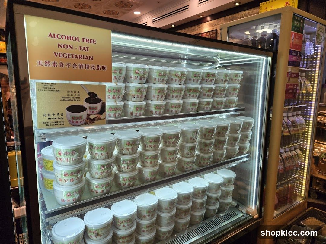 Refrigerated Display of Herbal Jelly Cups