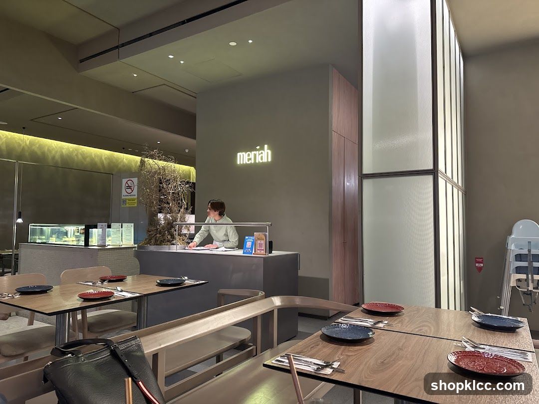 Restaurant Interior with Neon Sign