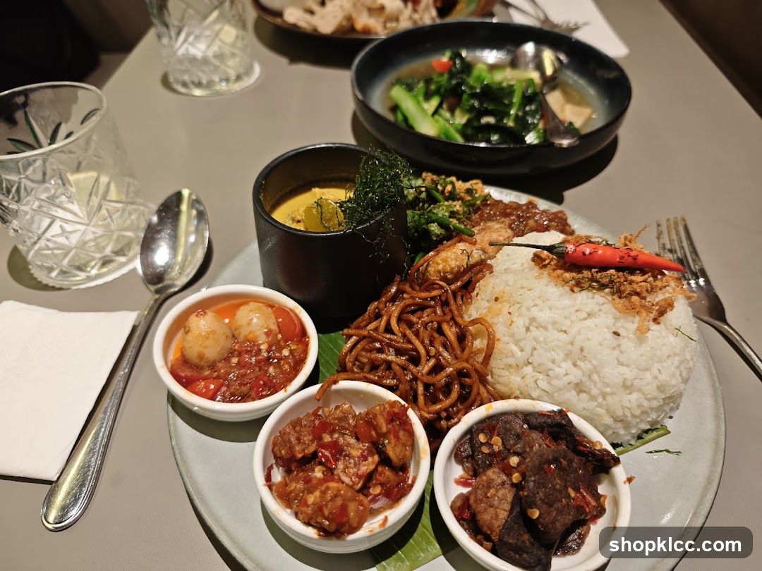 A plate of Indonesian food