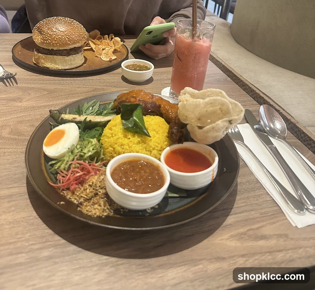 Nasi Lemak and Burger Meal