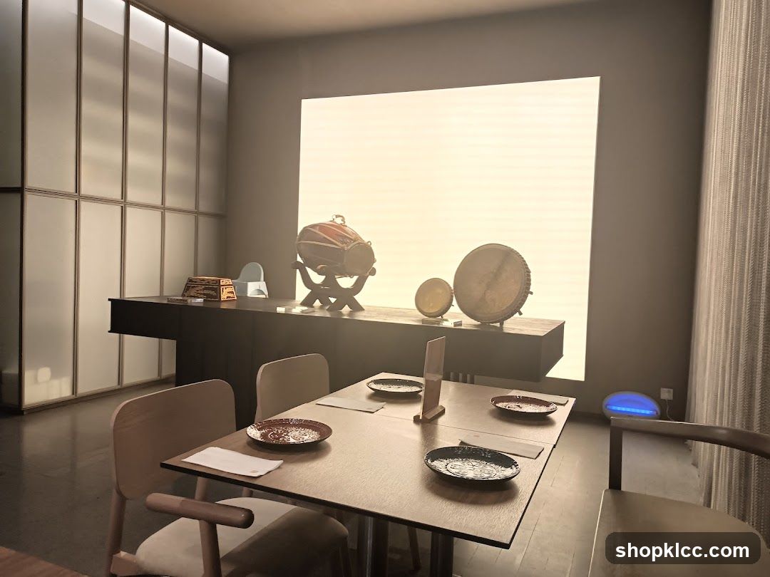 Restaurant Interior with Decorative Drums