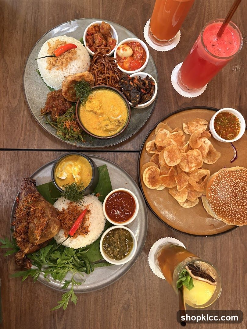 Assortment of Indonesian Dishes and Drinks