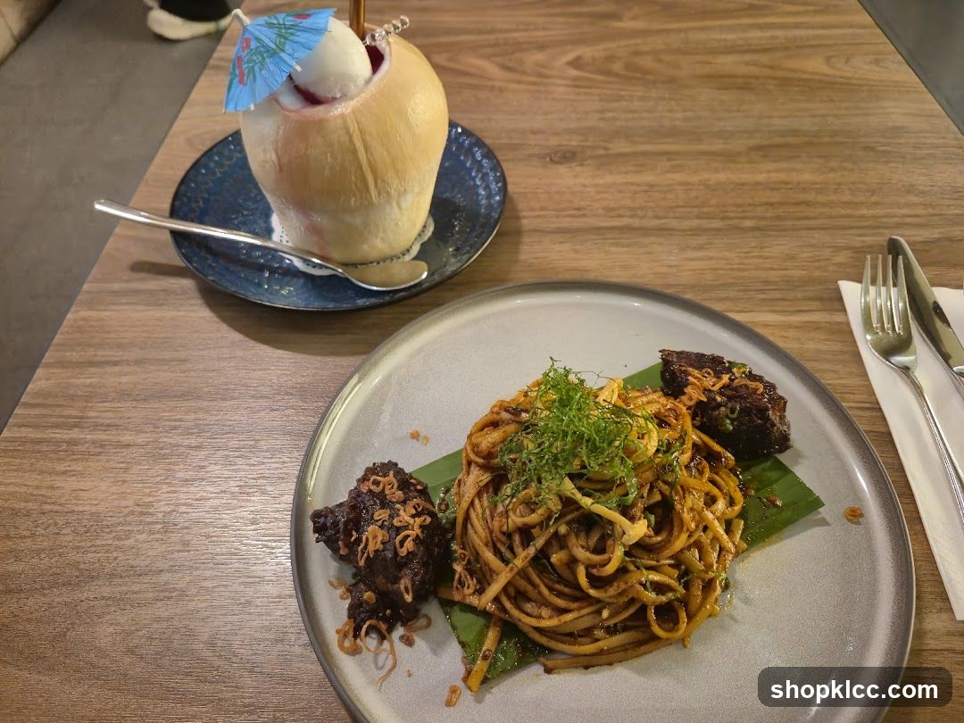 Noodles and Coconut Drink
