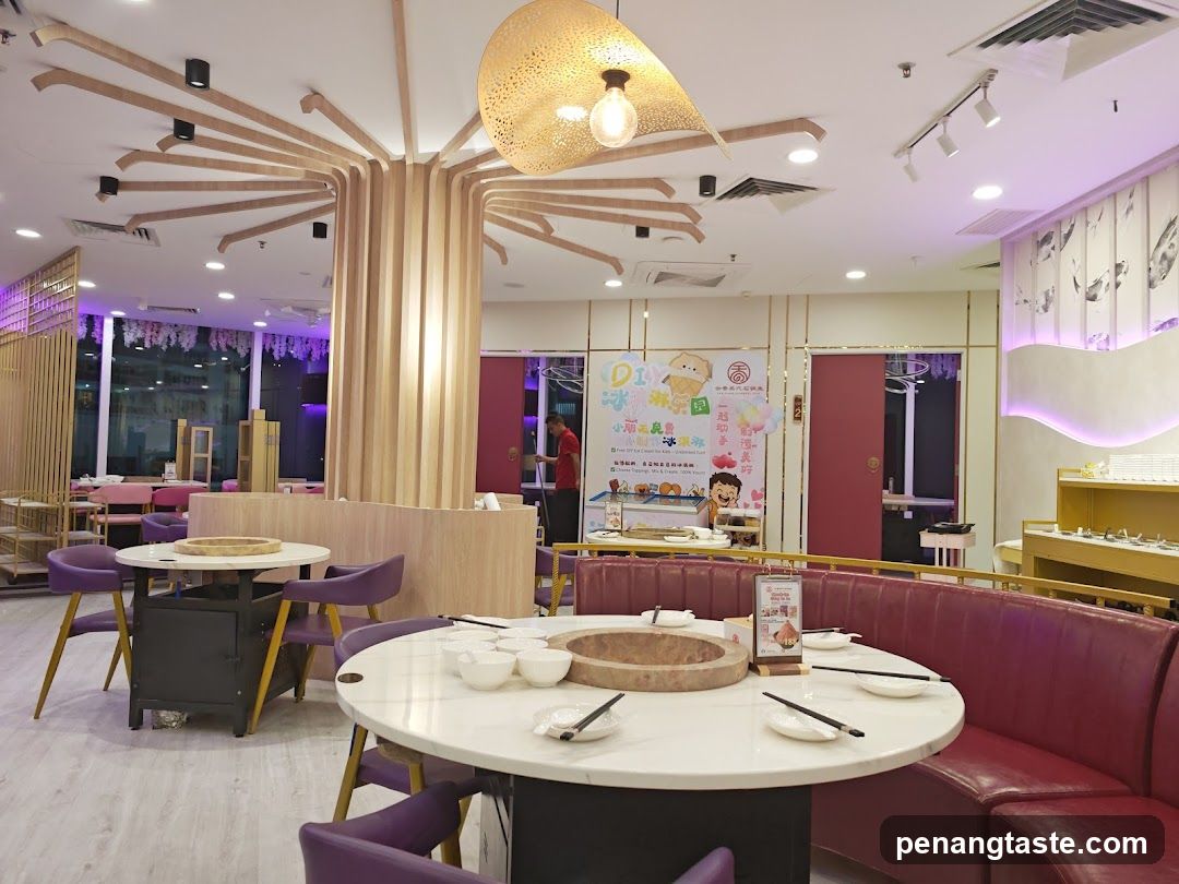 Restaurant Interior with Hot Pot Tables