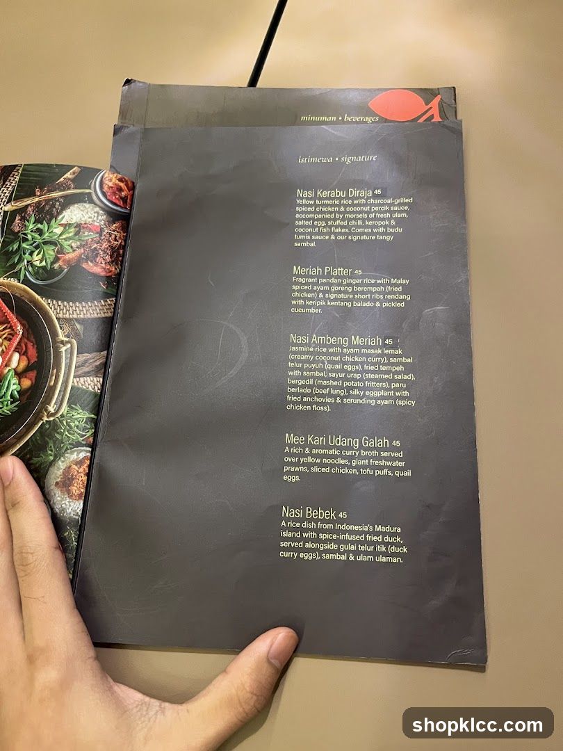 Istimewa Signature Menu