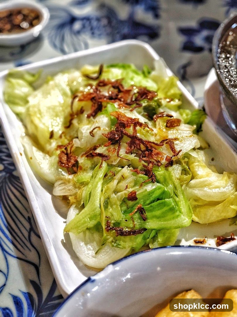 Lettuce Salad with Crispy Onions