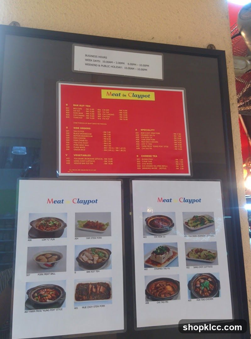 Meat in Claypot Menu