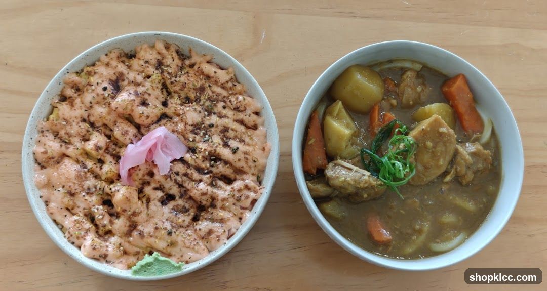 Two bowls of Japanese food