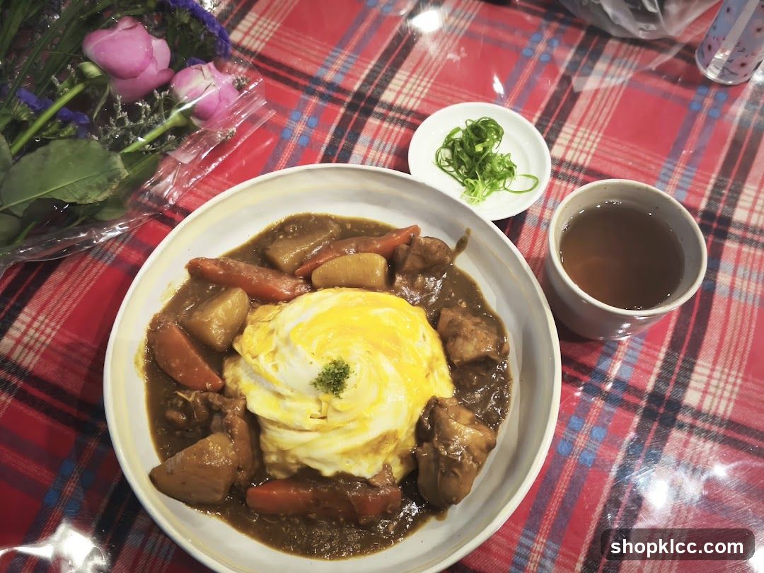 Omurice with curry and side dishes