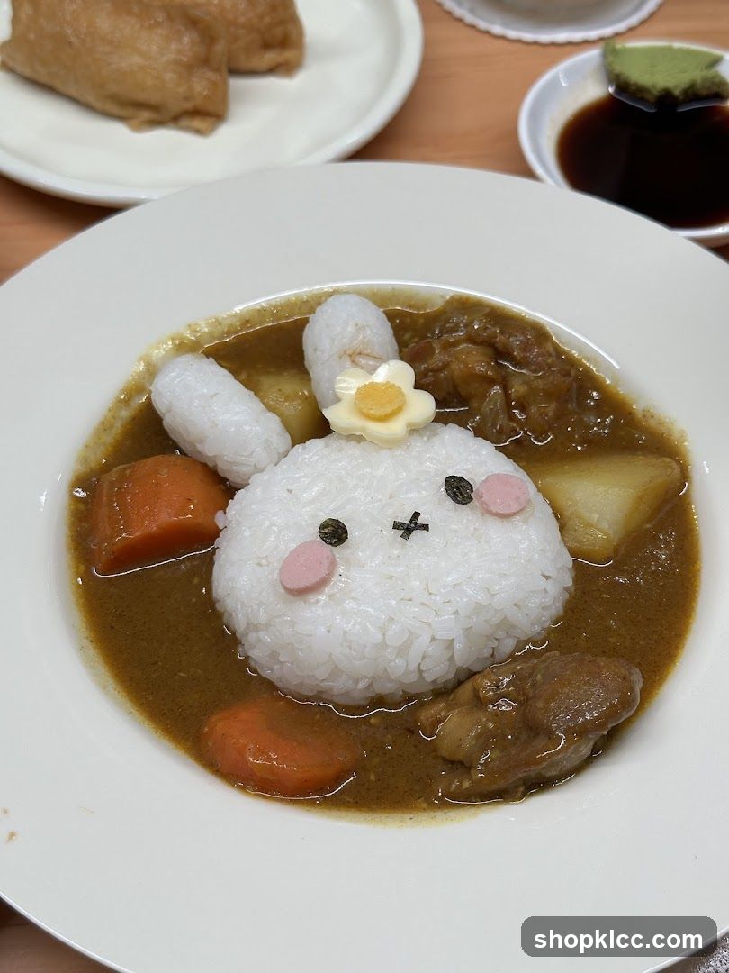 Bunny-shaped curry rice