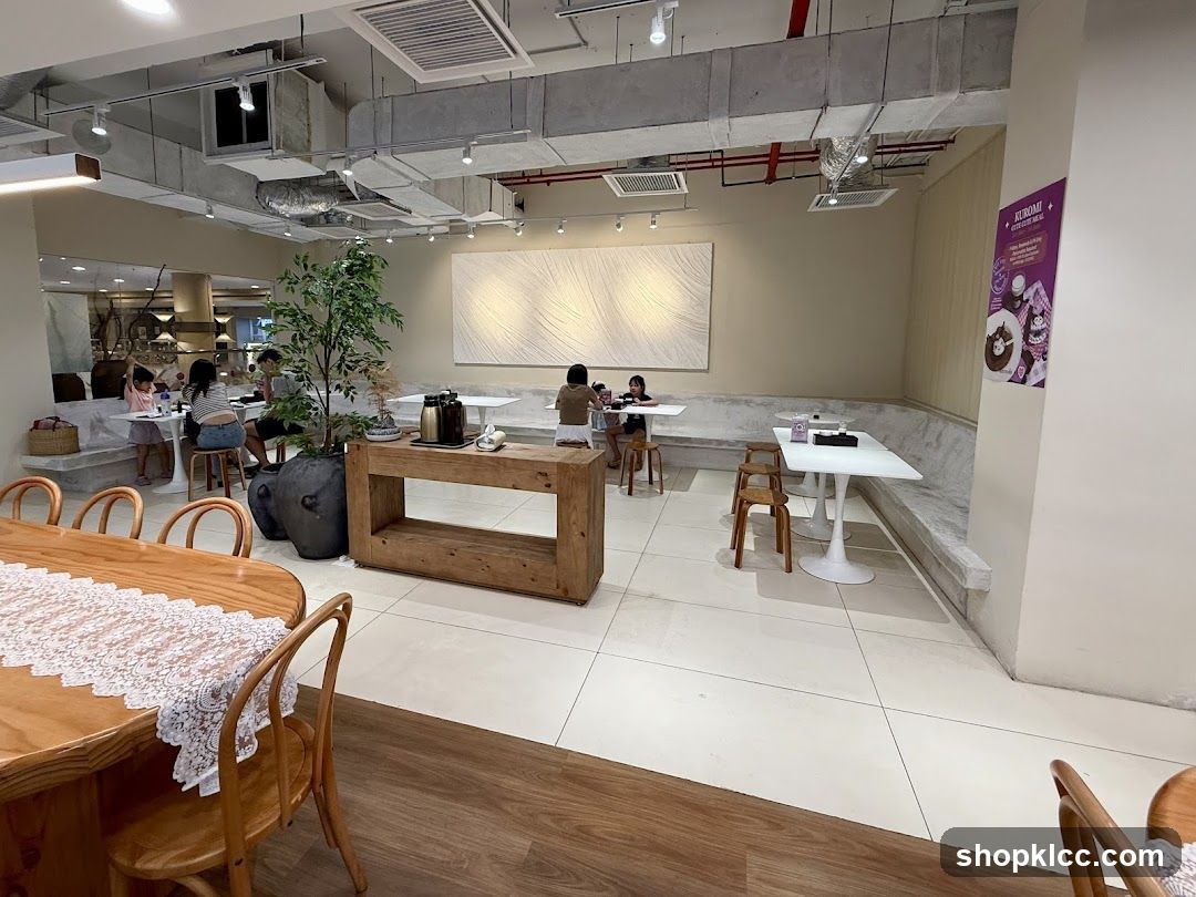 Cafe Interior with Seating and Artwork