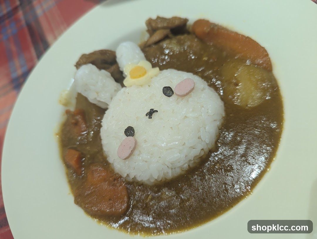 Bunny-shaped curry rice