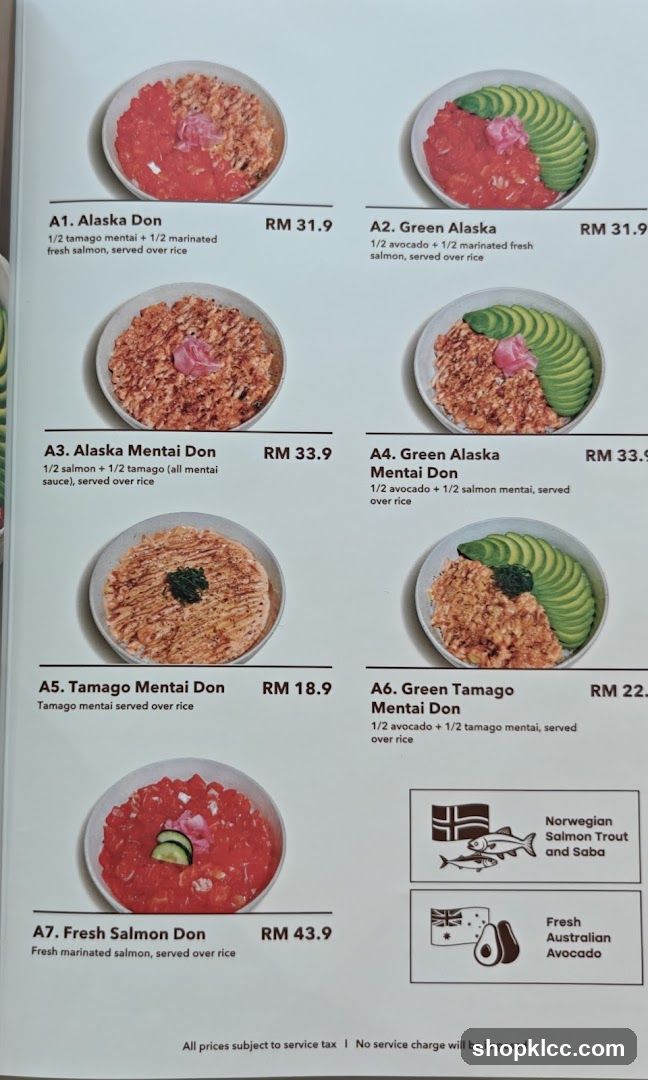 Donburi Menu