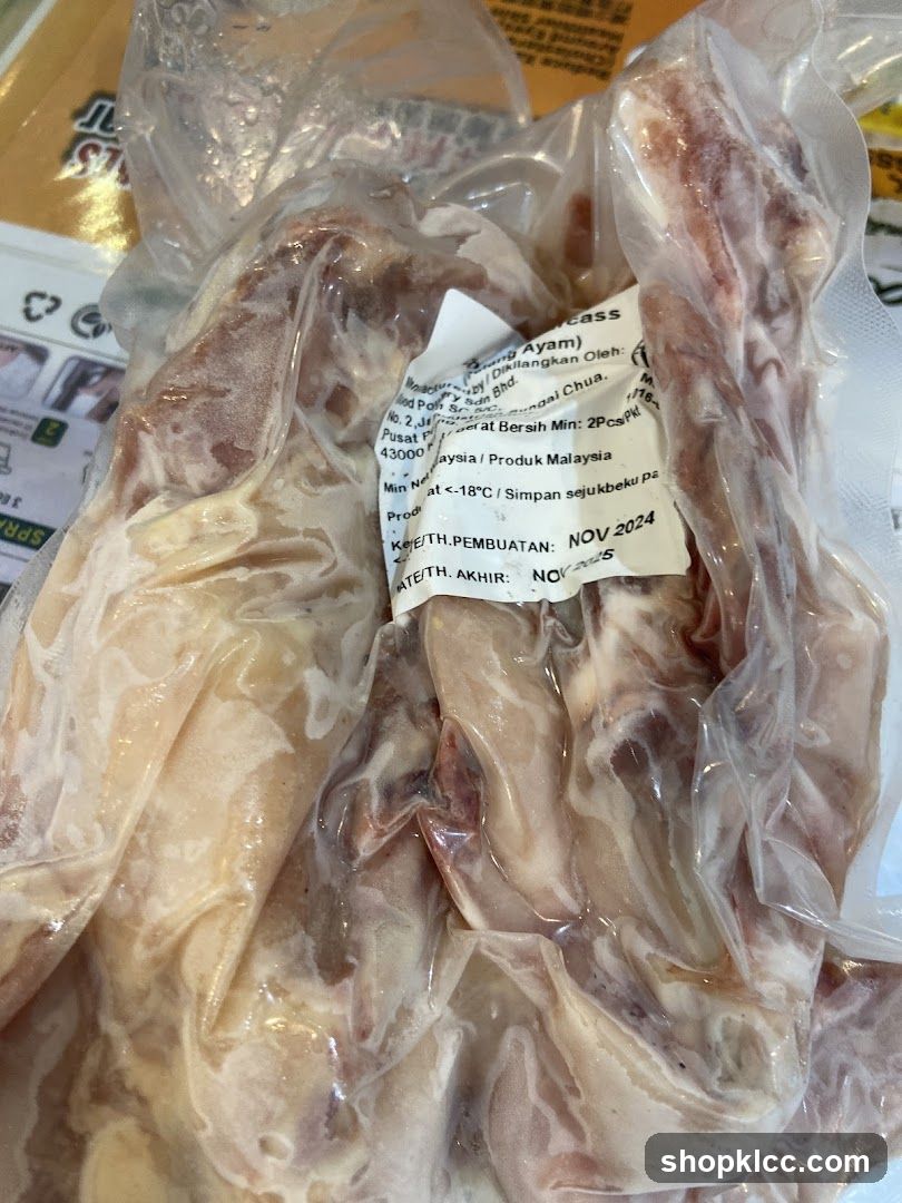 Vacuum-sealed chicken parts