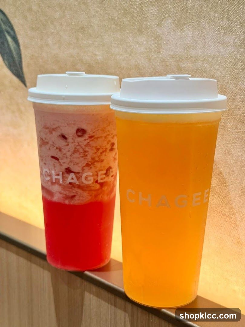 Two drinks with the brand name CHAGEE
