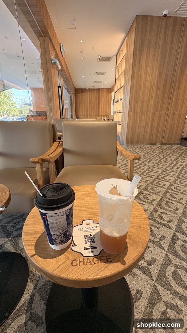 Beverages on a table in a cafe