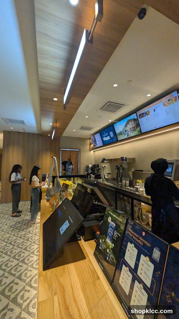 Cafe Interior with Digital Menus