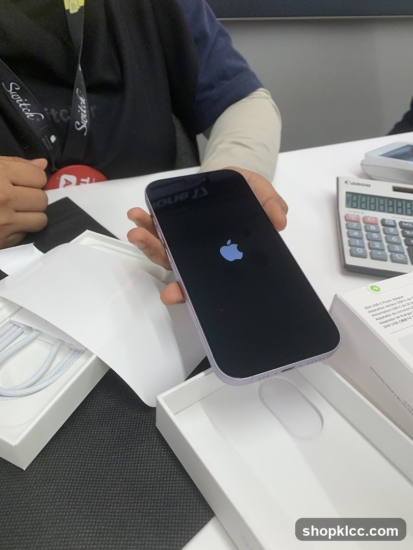 Unboxing a new iPhone