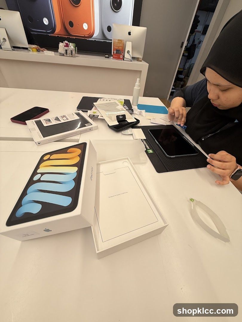 Applying Screen Protector to iPad Mini
