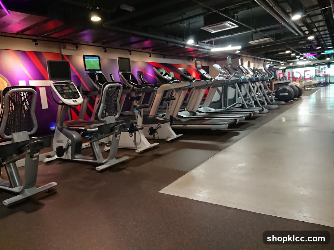 Gym interior with cardio equipment