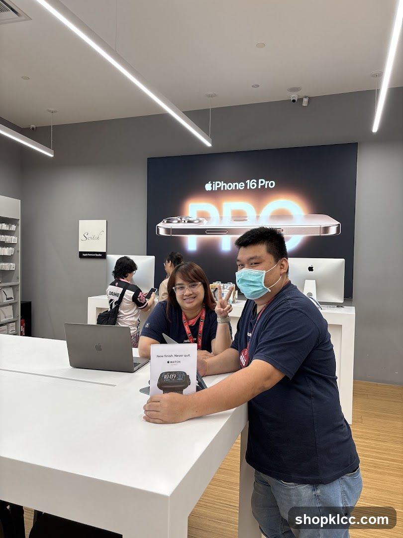 Apple Store Interior with Staff