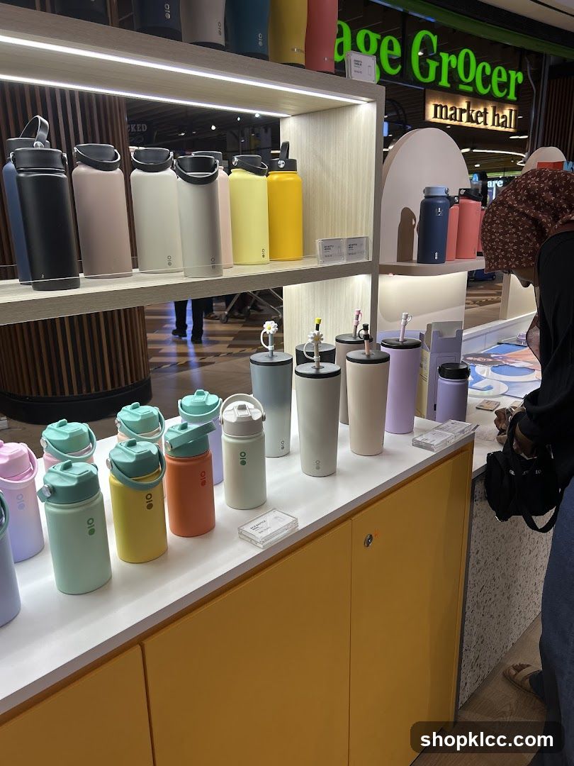 Colorful Water Bottles on Display
