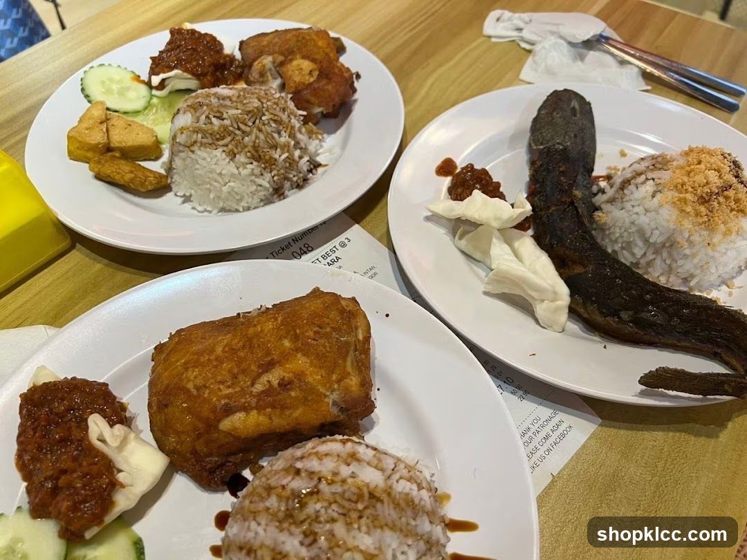 Three plates of food