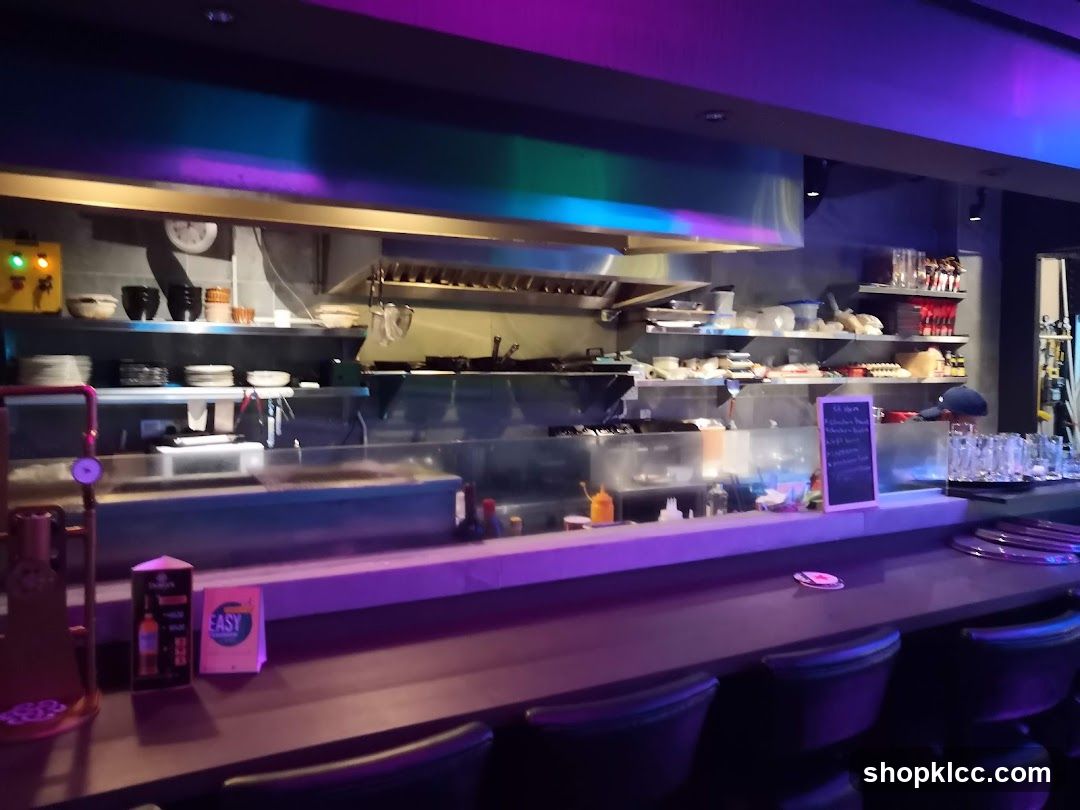 Bar Counter with Kitchen in Background