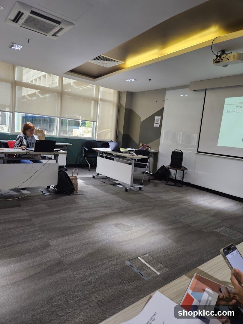 Classroom with projector screen