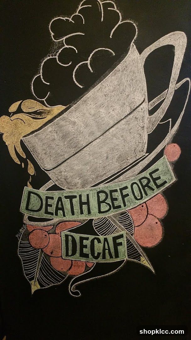 Chalkboard Art of Coffee Cup and Beans