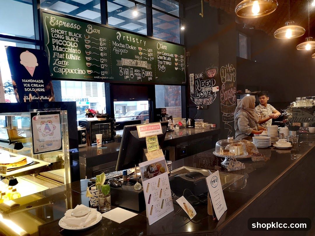 Cafe Interior with Menu Board