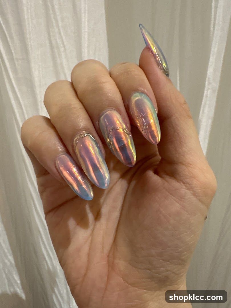 Iridescent Almond Nails