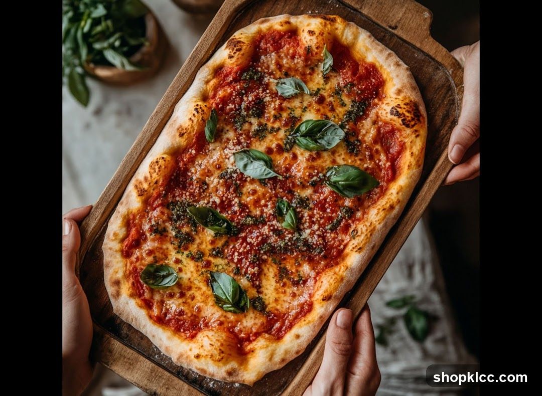Pizza with Tomato Sauce and Basil