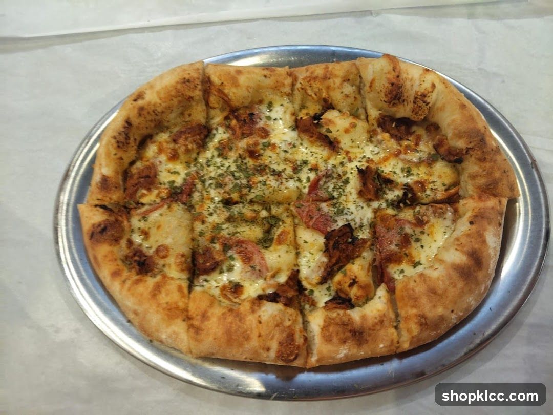 Pizza on a Metal Platter