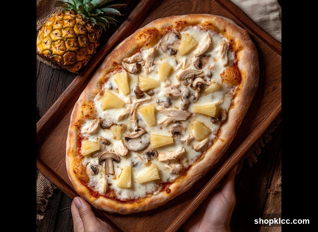 Hawaiian Pizza with Pineapple and Chicken